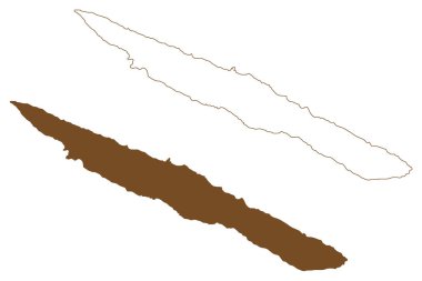 Sao Jorge Adası (Azores Takımadası, Portekiz, Portekiz Cumhuriyeti) harita vektör çizimi, çizim Ilha da Sao Jorge haritası