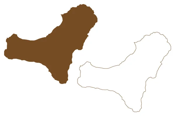 Hierro Island Kingdom Spain Canary Islands Mapa Vector Illustration Scribble — Vector de stock