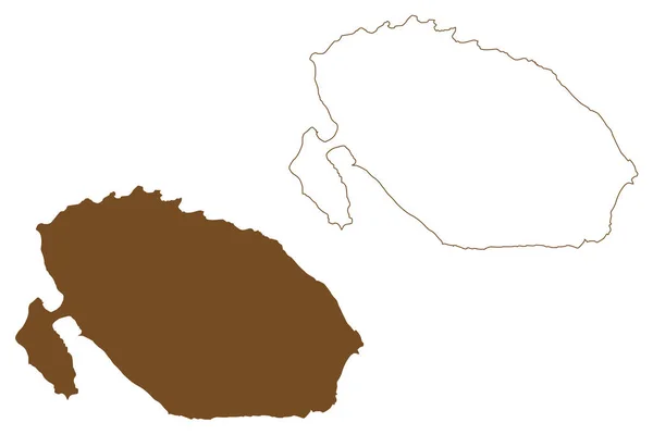 Froson Νησί Βασίλειο Της Σουηδίας Χάρτη Διανυσματική Απεικόνιση Scribble Σκίτσο — Διανυσματικό Αρχείο