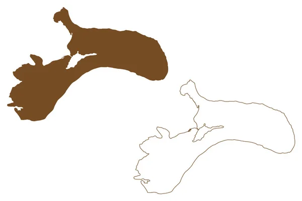 Mon Île Royaume Danemark Illustration Vectorielle Carte Croquis Gribouillis Mon — Image vectorielle