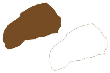 Kvitoya adası (Norveç Krallığı, Svalbard Takımadası) harita vektör çizimi, çizim çizimi Kvitoya haritası