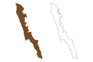 Prins Karls Forland Adası (Norveç Krallığı, Svalbard Takımadaları) harita vektör çizimi, çizim çizimi Prens Charles Foreland veya Forlandet haritası