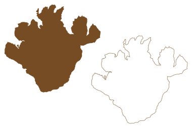 Halka Vassoya Adası (Norveç Krallığı) harita vektör çizimi, çizim Ranes haritası