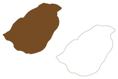 La Ronciere Adası (Rusya, Rusya Federasyonu, Franz Josef Land takımadaları) harita vektör çizimi, çizim Ronser veya Whitney Adası haritası