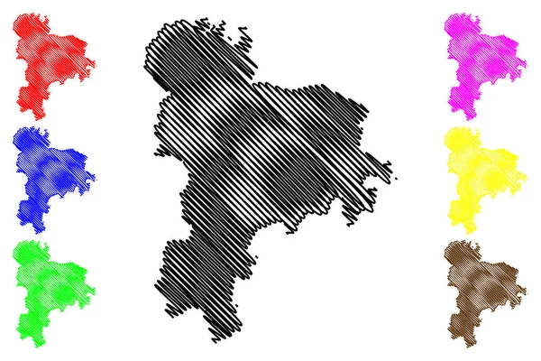 Tiruppur District Tamil Nadu State Republic India Mapa Vector Ilustración — Vector de stock