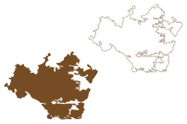 Kuzey Uist Adası (Büyük Britanya Birleşik Krallığı ve Kuzey İrlanda, İskoçya, Dış Hebridler) harita vektör çizimi, Kuzey Uist harita adasının karalama çizimi