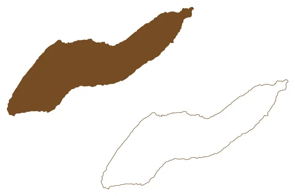 Icaria Eiland Helleense Republiek Griekenland Egeïsche Zee Kaart Vector Illustratie — Stockvector