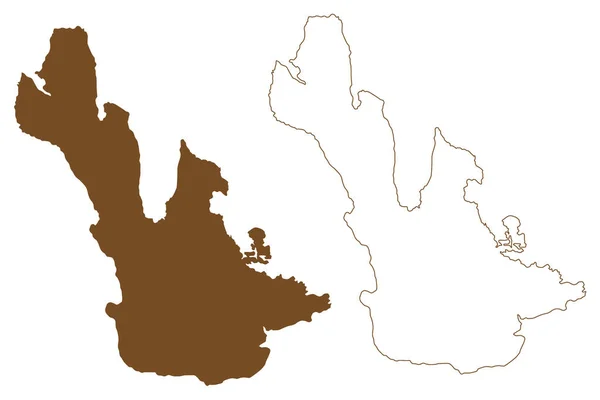 Vanna Island Kingdom Norway Troms Map Vector Illustration Scribble Sketch — Stock Vector