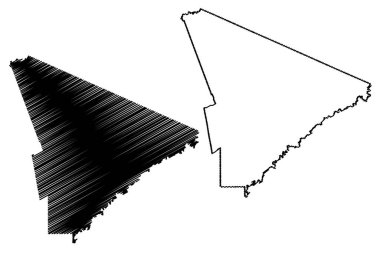 Acrelandia Belediyesi (Akre Eyaleti, Brezilya Belediyeleri, Federatif Brezilya Cumhuriyeti) harita vektör çizimi, çizim çizimi Acrelandia haritası