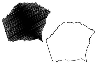 Agua Fria Belediyesi (Bahia Eyaleti, Brezilya Belediyeleri, Brezilya Federatif Cumhuriyeti) harita vektör çizimi, karalama çizimi Agua Fria haritası