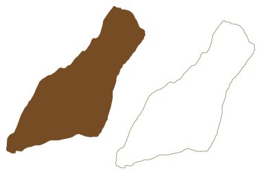 Reinoya adası (Norveç Krallığı) harita vektör çizimi, karalama çizimi Reinoya haritası