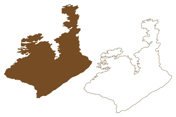 Острів Аверей Королівство Норвегія Картографічна Векторна Ілюстрація Скетч Аверої Мапи — стоковий вектор