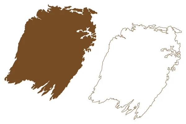 ヴェガ島 ノルウェー王国 地図ベクトル図 スケッチブック ヴェガ地図 — ストックベクタ