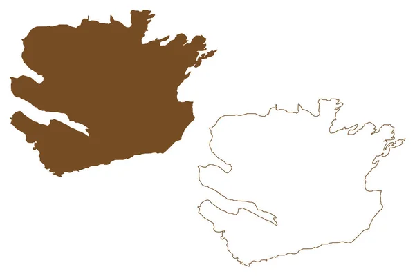 Gurskoya Adası Norveç Krallığı Harita Vektör Çizimi Çizim Gurskoy Haritası — Stok Vektör