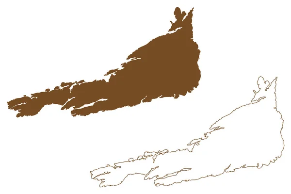 Острів Фреї Королівство Норвегія Картографічна Векторна Ілюстрація Скетч Фреї Мапа — стоковий вектор