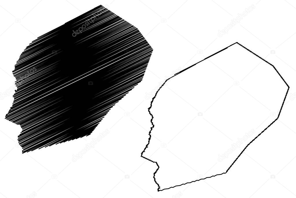 Barra do Choca municipality (Bahia state, Municipalities of Brazil, Federative Republic of Brazil) map vector illustration, scribble sketch Barra do Choca map