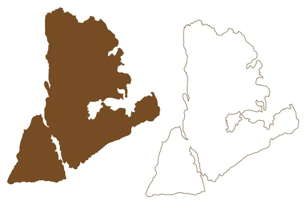 Skogeroya Island 노르웨이 Map Vector Illustration Scribble Sketch Sallan Map — 스톡 벡터