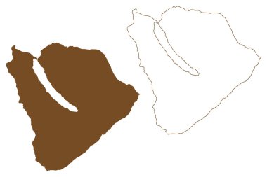 Andorja Adası (Norveç Krallığı) harita vektör çizimi, çizim haritası Attir haritası