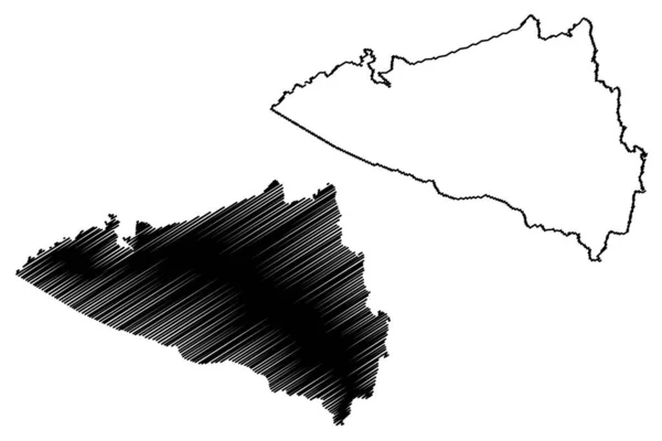 Boa Nova市 巴伊亚州 巴西市 巴西联邦共和国 地图矢量图解 速写草图Boa Nova地图 — 图库矢量图片