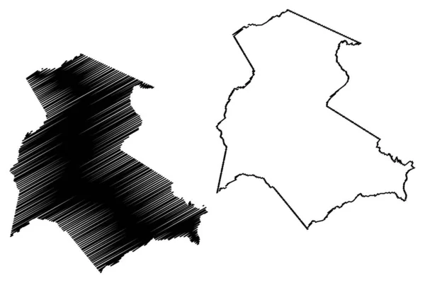 ブジャリ自治体 アクレ州 ブラジルの自治体 ブラジル連邦共和国 地図ベクトル図 スクリブルスケッチブジャリ地図 — ストックベクタ