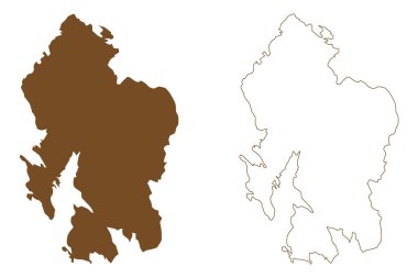 Brando Adası (Finlandiya Cumhuriyeti, Aland Adaları) harita vektör çizimi, çizim Barndo haritası