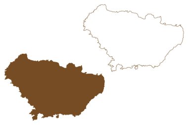 Hadseloya adası (Norveç Krallığı, Vesteralen Takımadası) harita vektör çizimi, çizim Hadseloy haritası