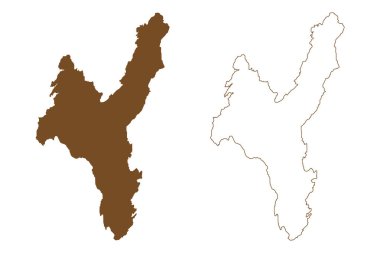 Sandhornoya Adası (Norveç Krallığı) harita vektör çizimi, çizim Sandhornoy haritası