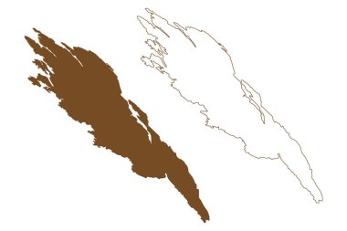 Radoy Adası (Norveç Krallığı) harita vektör çizimi, çizim Radoy haritası