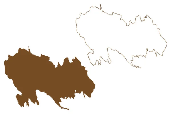 ヴォルシ島 エストニア共和国 西エストニア諸島 地図ベクトル図 スケッチブック オルムソ地図 — ストックベクタ
