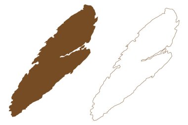 Austra Adası (Norveç Krallığı) harita vektör çizimi, çizim Austra haritası