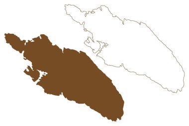 Holsnoy Adası (Norveç Krallığı) harita vektör çizimi, çizim Holsnoy haritası