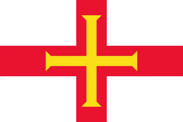 Bandera Nacional Jurisdicción Del Bailío Guernsey Cruz San Jorge Roja — Archivo Imágenes Vectoriales