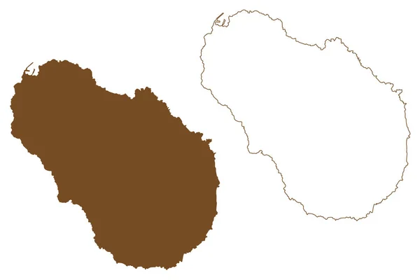 Isola Pantelleria Repubblica Italiana Italia Mappa Vettoriale Illustrazione Scarabocchio Mappa — Vettoriale Stock