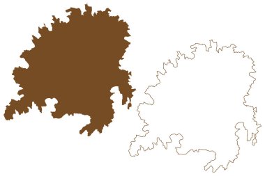 Serifos adası (Yunan Cumhuriyeti, Yunanistan, Cyclades takımadaları) harita vektör illüstrasyonu, kroki çizimi Serifos haritası