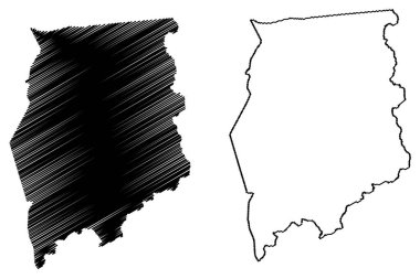 Ibiquera Belediyesi (Bahia Eyaleti, Brezilya Belediyeleri, Brezilya Federatif Cumhuriyeti) harita vektör çizimi, karalama çizimi Ibiquera haritası