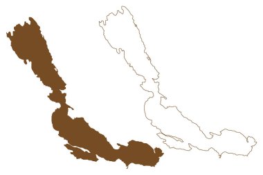 Ekeron Adası (İsveç Krallığı) harita vektör çizimi, karalama çizimi Ekeron haritası