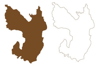 Vagsoy Adası (Norveç Krallığı) harita vektör çizimi, çizim Vagsoy haritası