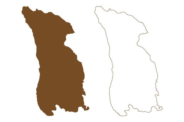 Isla Alnon Reino Suecia Golfo Botnia Mapa Vector Ilustración Boceto — Archivo Imágenes Vectoriales