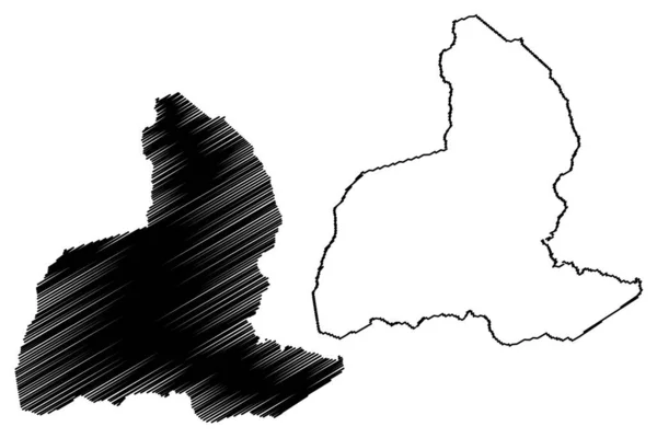 Inhambupe市 巴伊亚州 巴西市 巴西联邦共和国 地图矢量图解 速写草图 — 图库矢量图片