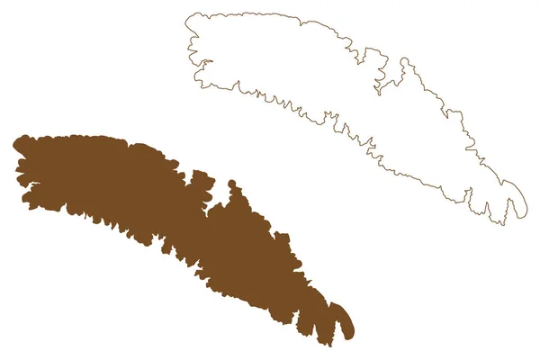 Карта Острова Солта Республика Хорватия Адриатическое Море Векторная Иллюстрация Каракули — стоковый вектор