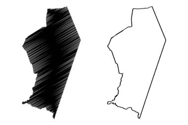 Iuiu belediyesi (Bahia Eyaleti, Brezilya Federatif Cumhuriyeti) harita vektör çizimi, çizim çizimi Luiu haritası