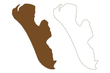 Fano adası (Danimarka Krallığı) harita vektör illüstrasyonu, çizim Fano haritası