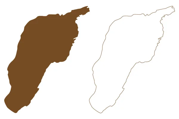 Dyroy Island Reino Noruega Mapa Vetorial Ilustração Rabiscos Esboço Dyroy — Vetor de Stock