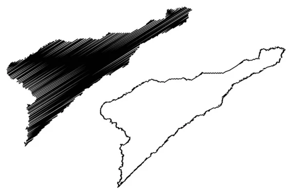 Jaborandi市 巴伊亚州 巴西市 巴西联邦共和国 地图矢量图解 速写草图 — 图库矢量图片