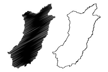 Jordao belediyesi (Acre state, Belediyeleri, Brezilya Federatif Cumhuriyeti) harita vektör çizimi, çizim Jordao haritası