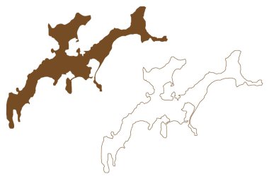 Sanday Adası (İngiltere Birleşik Krallığı ve Kuzey İrlanda, İskoçya, Orkney Adaları) harita vektör çizimi, Sanday Adası çizimi