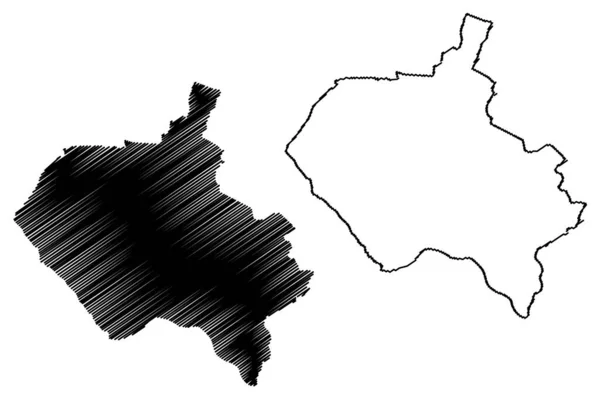 Jitauna市 巴伊亚州 巴西市 巴西联邦共和国 地图矢量图解 速写草图Jitauna地图 — 图库矢量图片