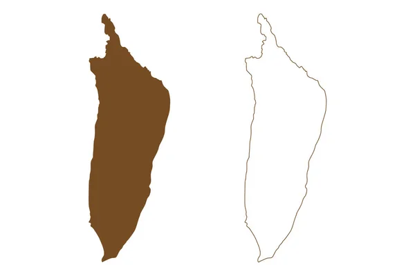 Silda Adası Norveç Krallığı Harita Vektör Çizimi Karalama Çizimi Silda — Stok Vektör