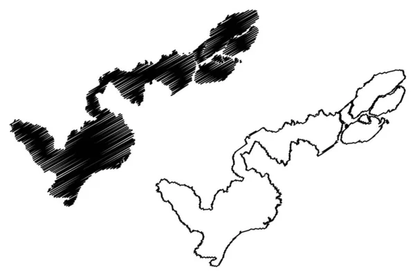 Macapa市 Amapa州 巴西市 巴西联邦共和国 地图矢量图解 涂写草图Macapa地图 — 图库矢量图片