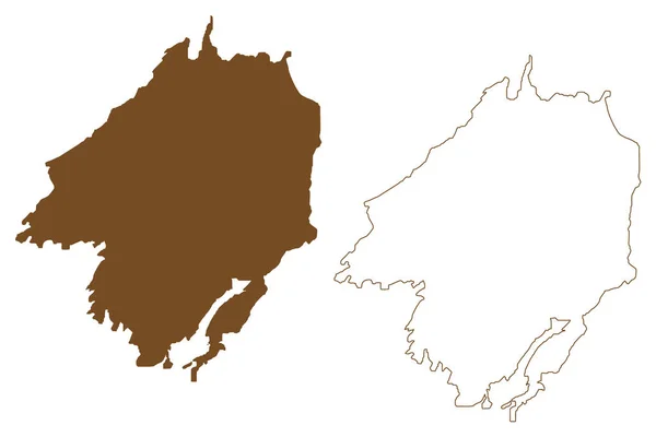 Ilha Tomma Reino Noruega Mapa Ilustração Vetorial Esboço Rabiscos Mapa — Vetor de Stock